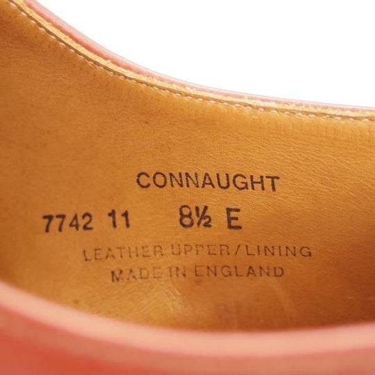 美品★クロケット&ジョーンズ 8.5E【名作★CONNAUGHT/コノート】茶/ストレートチップ/カーフ/Crockett&Jones★c709
