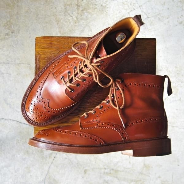 美品★トリッカーズ SIZE 8【★マロンアンティーク/MALTON/モールトン/M2508】カーフ/カントリーブーツ/Tricker's★c717