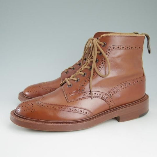 美品★トリッカーズ SIZE 8【★マロンアンティーク/MALTON/モールトン/M2508】カーフ/カントリーブーツ/Tricker's★c717