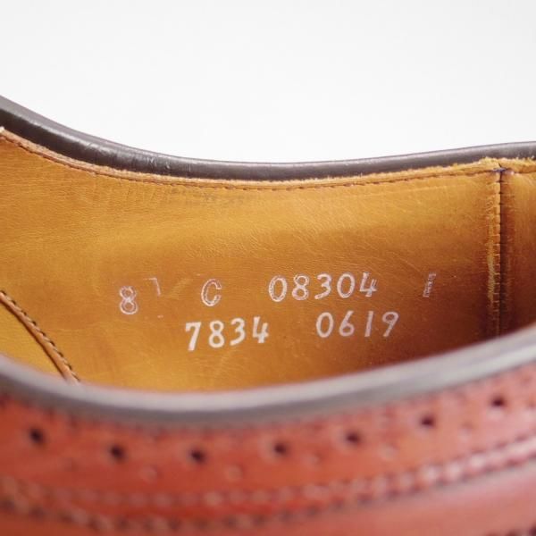 美品★(米)アレンエドモンズ 8C【★フルブローグ/Fairhaven】カーフ/茶/メンズ/ALLEN EDMONDS★c718