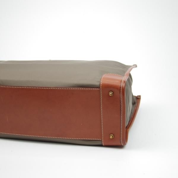 極美品★フェリージ【★15-24/ブリーフ トート】ブラウン×トルトラ/レザー×ナイロン/メンズ ビジネス バッグ/Felisi★N5180