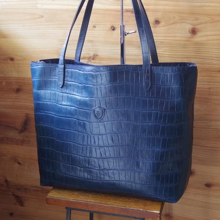 美品★フェリージ/Felisi【★トートバッグ/15-50】レザー/クロコ型押し/トート/バッグ/ユニセックス/メンズ&レディース/ビジネス★N5181