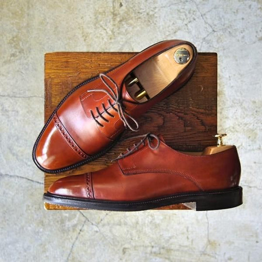 美品★ジョンロブ 7E【★8695ラスト/RUSSEL 2】ラッセル/パンチドキャップトゥ/カーフ/JOHN LOBB★c740