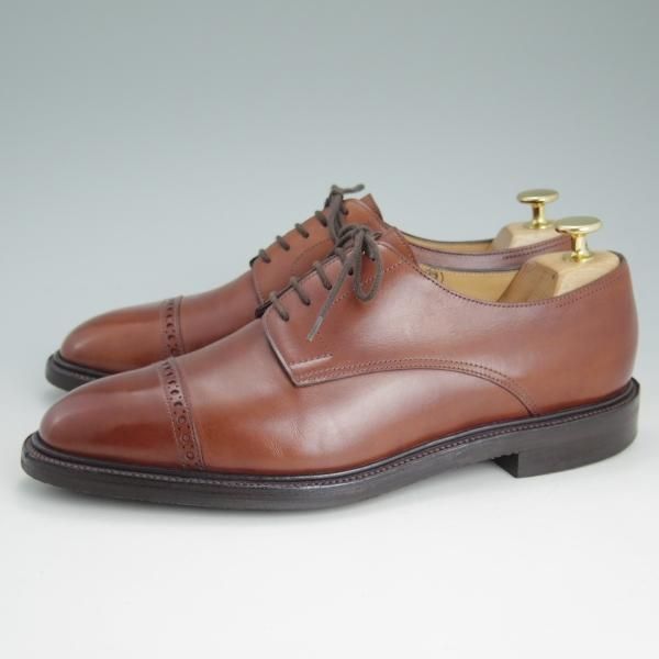 美品★ジョンロブ 7E【★8695ラスト/RUSSEL 2】ラッセル/パンチドキャップトゥ/カーフ/JOHN LOBB★c740