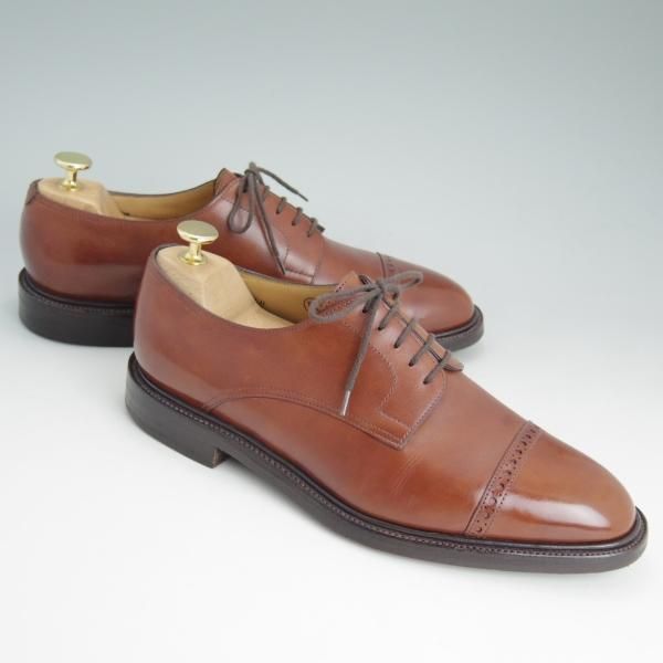 美品★ジョンロブ 7E【★8695ラスト/RUSSEL 2】ラッセル/パンチドキャップトゥ/カーフ/JOHN LOBB★c740