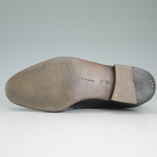 美品★(伊)ボノーラ SIZE 5.5【貴重★旧ボノーラ/セミブローグ】カーフ/黒/BONORA★c741