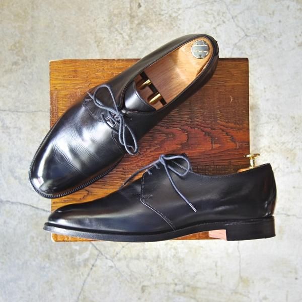 美品★クロケット&ジョーンズ 9E【★DARTMOUTH/318ラスト/ダートマウス】黒/プレーントゥ/Vフロント/ダービー/カーフ/Crockett&Jones★c744