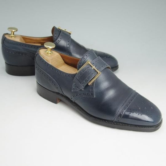 極上★クロケット&ジョーンズ 6E【★ポールセンスコーン別注/Poulsen Skone】248ラスト/モンクストラップ/カーフ/Crockett&Jones★c746