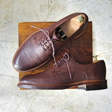 極上★(英)バーカー 8.5F【★Creative collection/プレーントゥ】茶/グレインレザー/BARKER★c748