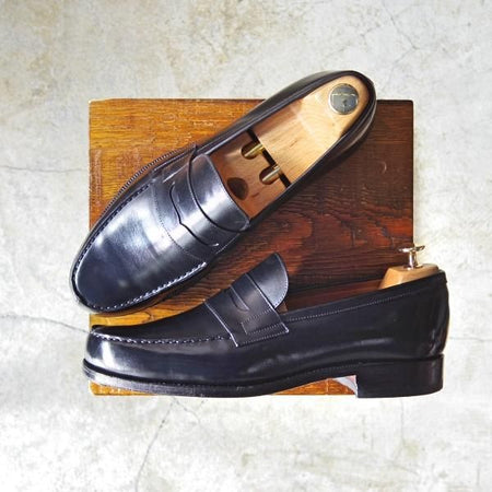 極上★(スペイン製)カルミナ SIZE 8【★グッドイヤーウェルテッド製法】コインローファー/黒/カーフ/CARMINA★c749