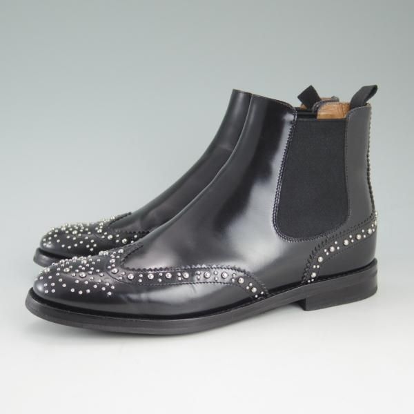 美品★チャーチ(レディース) SIZE 36【★KETSBY MET/ケッツビー/スタッズ】ポリッシュドバインダーカーフ/サイドゴアブーツ/Church's★c752