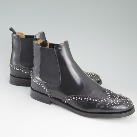 美品★チャーチ(レディース) SIZE 36【★KETSBY MET/ケッツビー/スタッズ】ポリッシュドバインダーカーフ/サイドゴアブーツ/Church's★c752