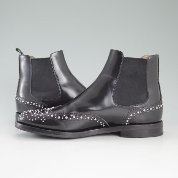 美品★チャーチ(レディース) SIZE 36【★KETSBY MET/ケッツビー/スタッズ】ポリッシュドバインダーカーフ/サイドゴアブーツ/Church's★c752
