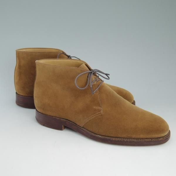 極上★クロケット&ジョーンズ 6.5E【★チルターン/CHILTERN】224ラスト/スエード/チャッカブーツ/薄茶/Crockett&Jones★c755