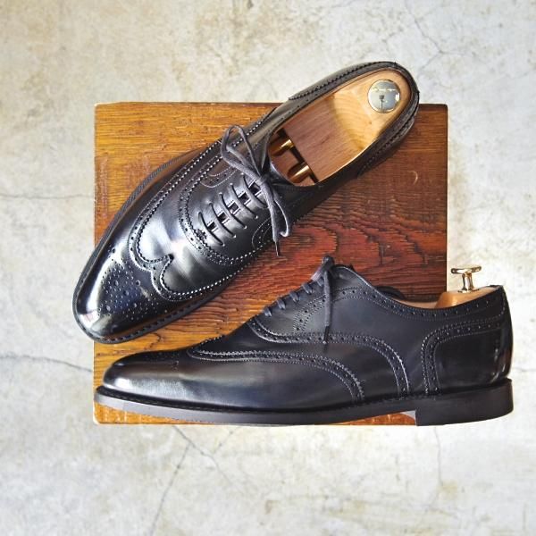 極美品★チャーチ 75F/UK7.5【★フルブローグ/EASTCOTE】138ラスト/4都市ロゴ/黒/カーフ/Church's★c763