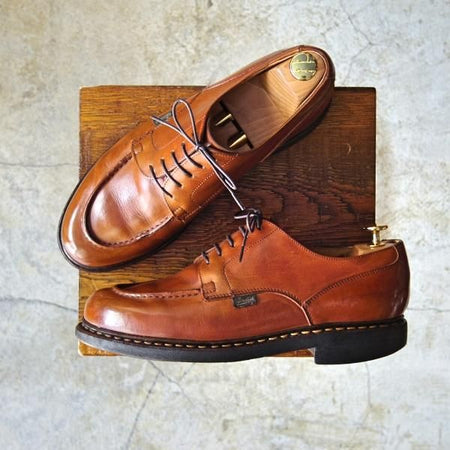 ★パラブーツ SIZE 7.5【★シャンボード/CHAMBORD】ゴールド/GOLD/TEXソール/リスレザー/カーフ/Uチップ/Paraboot★c768