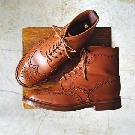 美品★(英)アルフレッドサージェント SIZE 6.5【★カントリーブーツ】カーフ/フルブローグ/ウイングチップ/Alfred Sargent★c771