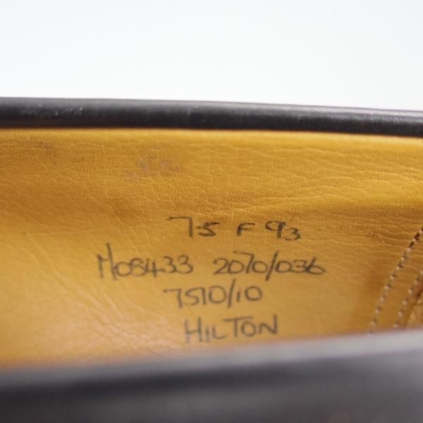 極美品★チャーチ 75F/UK7.5【★旧チャーチ/3都市ロゴ/HILTON】93ラスト/コインローファー/黒/Church's★c775