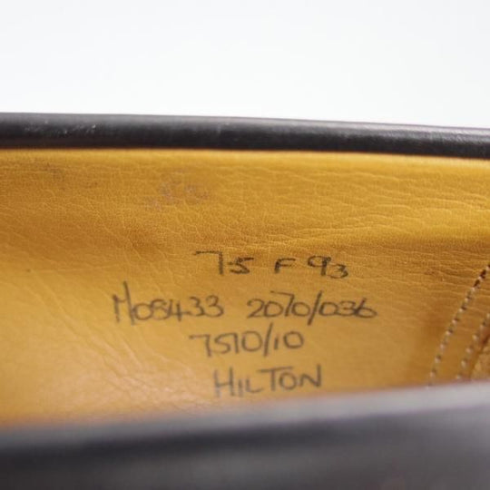 極美品★チャーチ 75F/UK7.5【★旧チャーチ/3都市ロゴ/HILTON】93ラスト/コインローファー/黒/Church's★c775