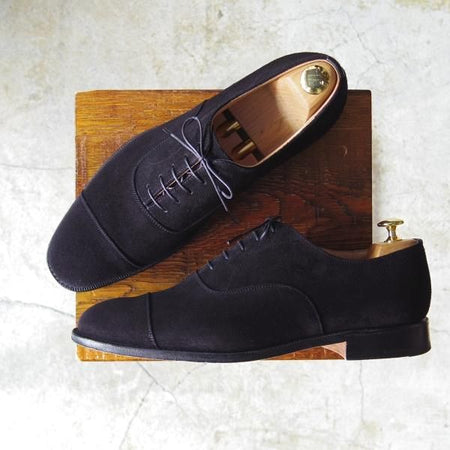 美品★チャーチ 85F/UK8.5 【★コンサル/CONSUL】173ラスト/ストレートチップ/5都市ロゴ/スエード/黒/Church's★c776