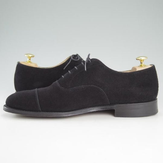 美品★チャーチ 85F/UK8.5 【★コンサル/CONSUL】173ラスト/ストレートチップ/5都市ロゴ/スエード/黒/Church's★c776