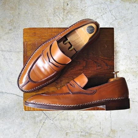 極上★(伊)アメデオ・テストーニ SIZE 6【定価20万円程度★ノルベジェーゼ製法/Amedeoライン】コインローファー/a.testoni★c777