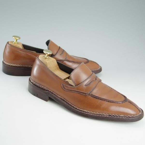極上★(伊)アメデオ・テストーニ SIZE 6【定価20万円程度★ノルベジェーゼ製法/Amedeoライン】コインローファー/a.testoni★c777