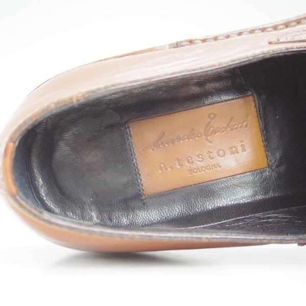極上★(伊)アメデオ・テストーニ SIZE 6【定価20万円程度★ノルベジェーゼ製法/Amedeoライン】コインローファー/a.testoni★c777