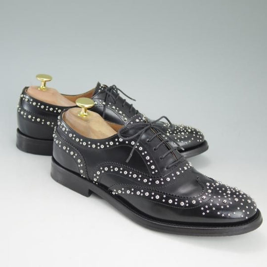 美品★チャーチ(レディース) SIZE 38【★バーウッド/BURWOOD MET/スタッズ】ポリッシュドバインダーカーフ/フルブローグ/Church's★c785