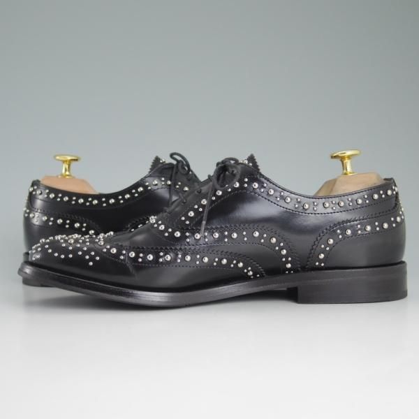 美品★チャーチ(レディース) SIZE 38【★バーウッド/BURWOOD MET/スタッズ】ポリッシュドバインダーカーフ/フルブローグ/Church's★c785