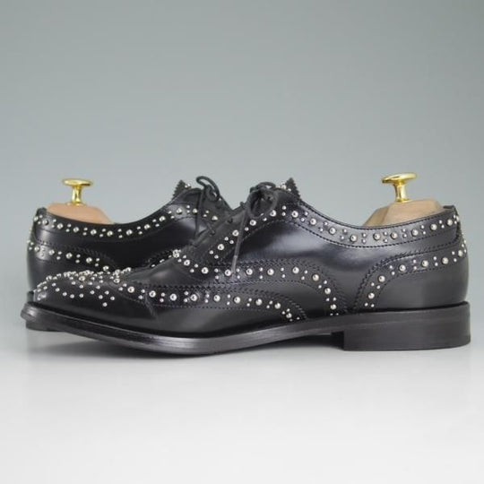 美品★チャーチ(レディース) SIZE 38【★バーウッド/BURWOOD MET/スタッズ】ポリッシュドバインダーカーフ/フルブローグ/Church's★c785