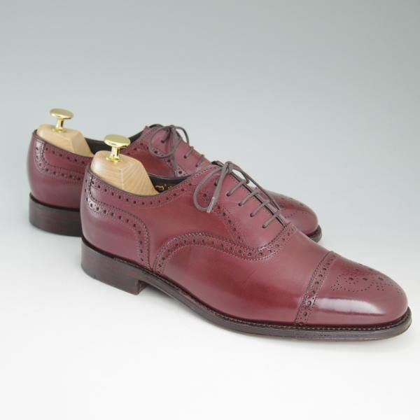 極美品★(英)Herring Shoes/ヘリング 7.5F【★ハムステッド/HAMPSTEAD】026ラスト/バーガンディ/赤茶/カーフ★c788