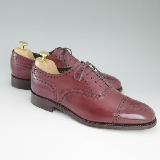 極美品★(英)Herring Shoes/ヘリング 7.5F【★ハムステッド/HAMPSTEAD】026ラスト/バーガンディ/赤茶/カーフ★c788