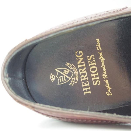 極美品★(英)Herring Shoes/ヘリング 7.5F【★ハムステッド/HAMPSTEAD】026ラスト/バーガンディ/赤茶/カーフ★c788