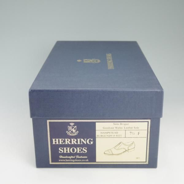 極美品★(英)Herring Shoes/ヘリング 7.5F【★ハムステッド/HAMPSTEAD】026ラスト/バーガンディ/赤茶/カーフ★c788