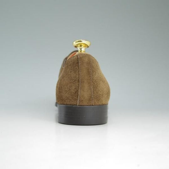 未使用★(伊)サントーニ SIZE 7【★モンクストラップ】スエード/10687/ブラウン/茶/Santoni★c791