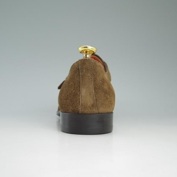 未使用★(伊)サントーニ SIZE 7【★モンクストラップ】スエード/10687/ブラウン/茶/Santoni★c791