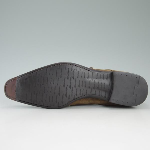未使用★(伊)サントーニ SIZE 7【★モンクストラップ】スエード/10687/ブラウン/茶/Santoni★c791