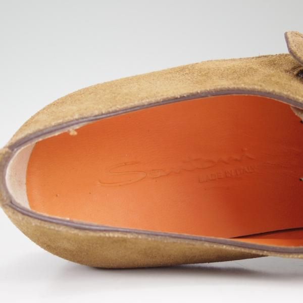 未使用★(伊)サントーニ SIZE 7【★モンクストラップ】スエード/10687/ブラウン/茶/Santoni★c791