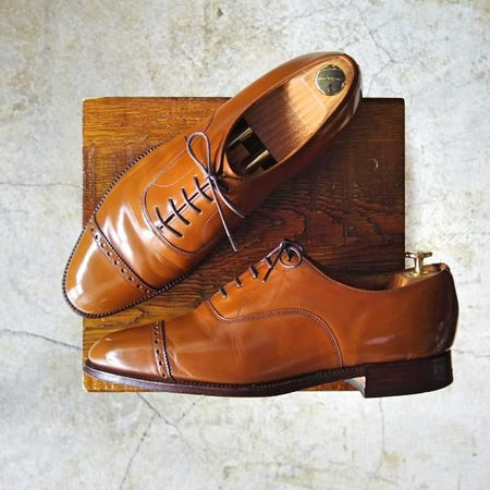 美品★チャーチ 85F/UK8.5【★ブックバインダーカーフ/3都市ロゴ】84ラスト/旧チャーチ/サンダルウッド/Barcroft/Church's★c798