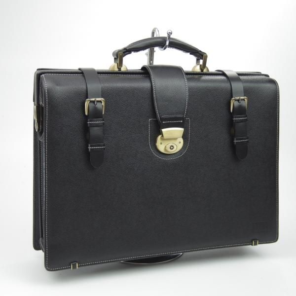 美品★(英)ダックス/DAKS【★ダレスバッグ】黒/メンズ ビジネス バッグ/レザー ブリーフケース★N5203