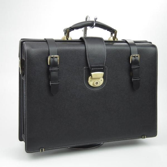 美品★(英)ダックス/DAKS【★ダレスバッグ】黒/メンズ ビジネス バッグ/レザー ブリーフケース★N5203