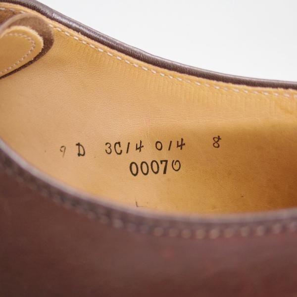 美品★オールデン 9D【★ブルックスブラザーズ別注/Brooks Brothers】バリーラスト/プレーントゥ/茶/00070/カーフ/Alden★c807
