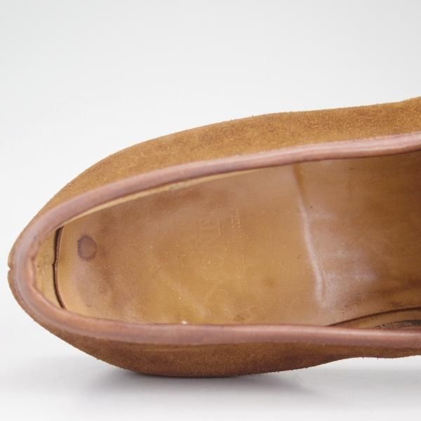 極上★クロケット&ジョーンズ 7.5E【★シドニー/SYDNEY】スエード/茶/コインローファー/Crockett&Jones★c809