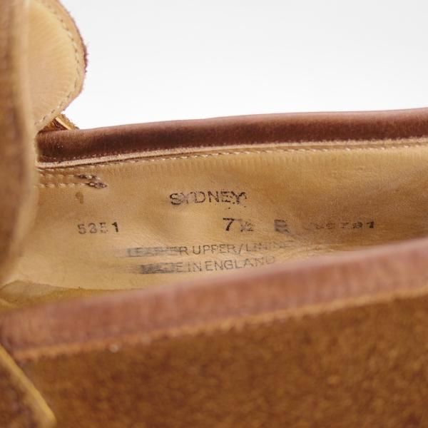 極上★クロケット&ジョーンズ 7.5E【★シドニー/SYDNEY】スエード/茶/コインローファー/Crockett&Jones★c809