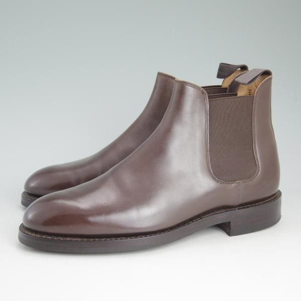 極美品★クロケット&ジョーンズ 6.5E【★ダイナイトソール仕様/CHELSEA/チェルシー】サイドゴアブーツ/濃茶/カーフ/Crockett&Jones★c810