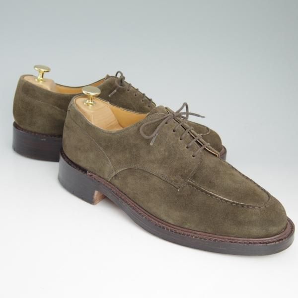 美品★(英国製)Paul Smith/テクニック社製 8F【貴重★WESTONゴルフ似寄りモデル】Uチップ/モスグリーン/スエード/ポールスミス★c816