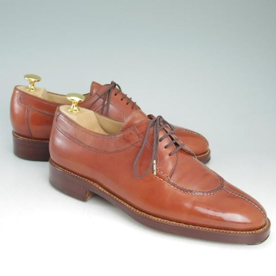 美品★(伊)シルバノ・ラッタンジ SIZE 6 【★ハンドソーンウェルテッド製法】Uチップ/茶/カーフ/Silvano Lattanzi★c817