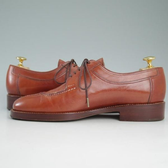 美品★(伊)シルバノ・ラッタンジ SIZE 6 【★ハンドソーンウェルテッド製法】Uチップ/茶/カーフ/Silvano Lattanzi★c817