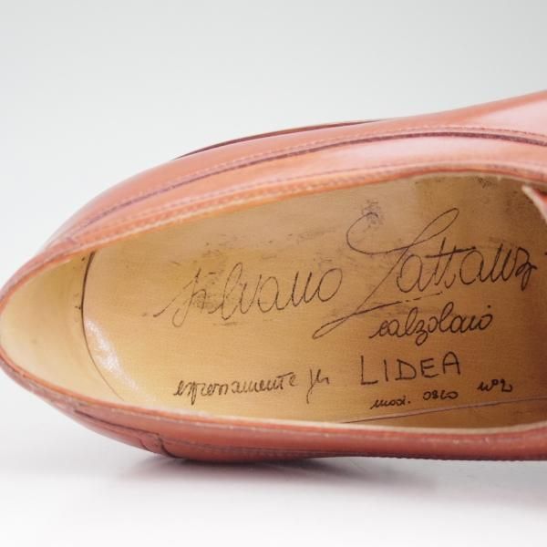美品★(伊)シルバノ・ラッタンジ SIZE 6 【★ハンドソーンウェルテッド製法】Uチップ/茶/カーフ/Silvano Lattanzi★c817